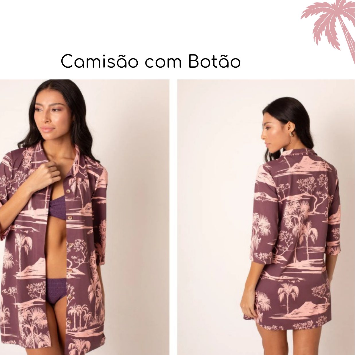 Camisão com Botão — coleção Toile Wine