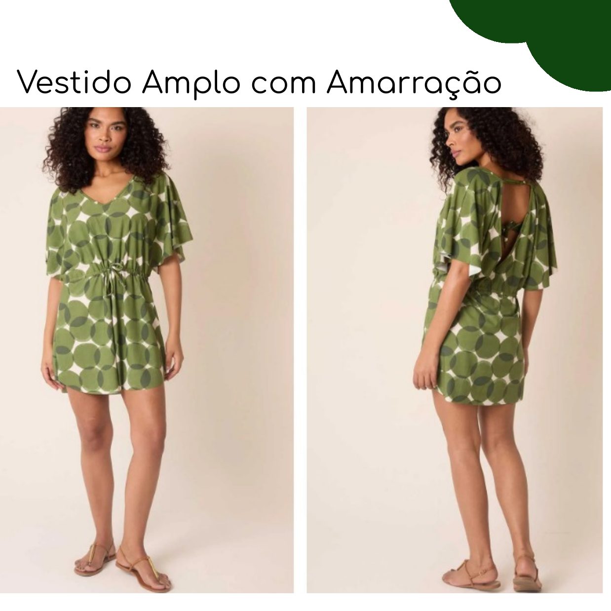 Vestido Amplo com Amarração — coleção Bubbles